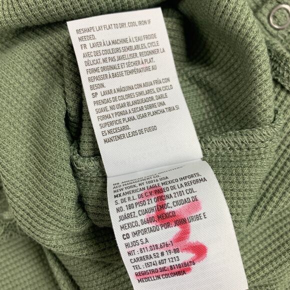 New American Eagle Womens Small Long Sleeve Waffled Lace Snap Closure Bodysuit - Picture 5 of 5